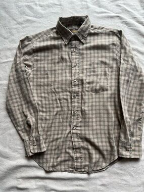 Vintage Sears Sportswear lightweight blue and brown flannel size M